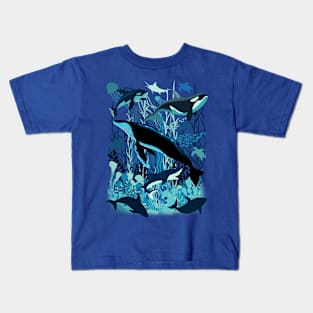 Sealife Blue Shades Dream Underwater Scenery Kids T-Shirt